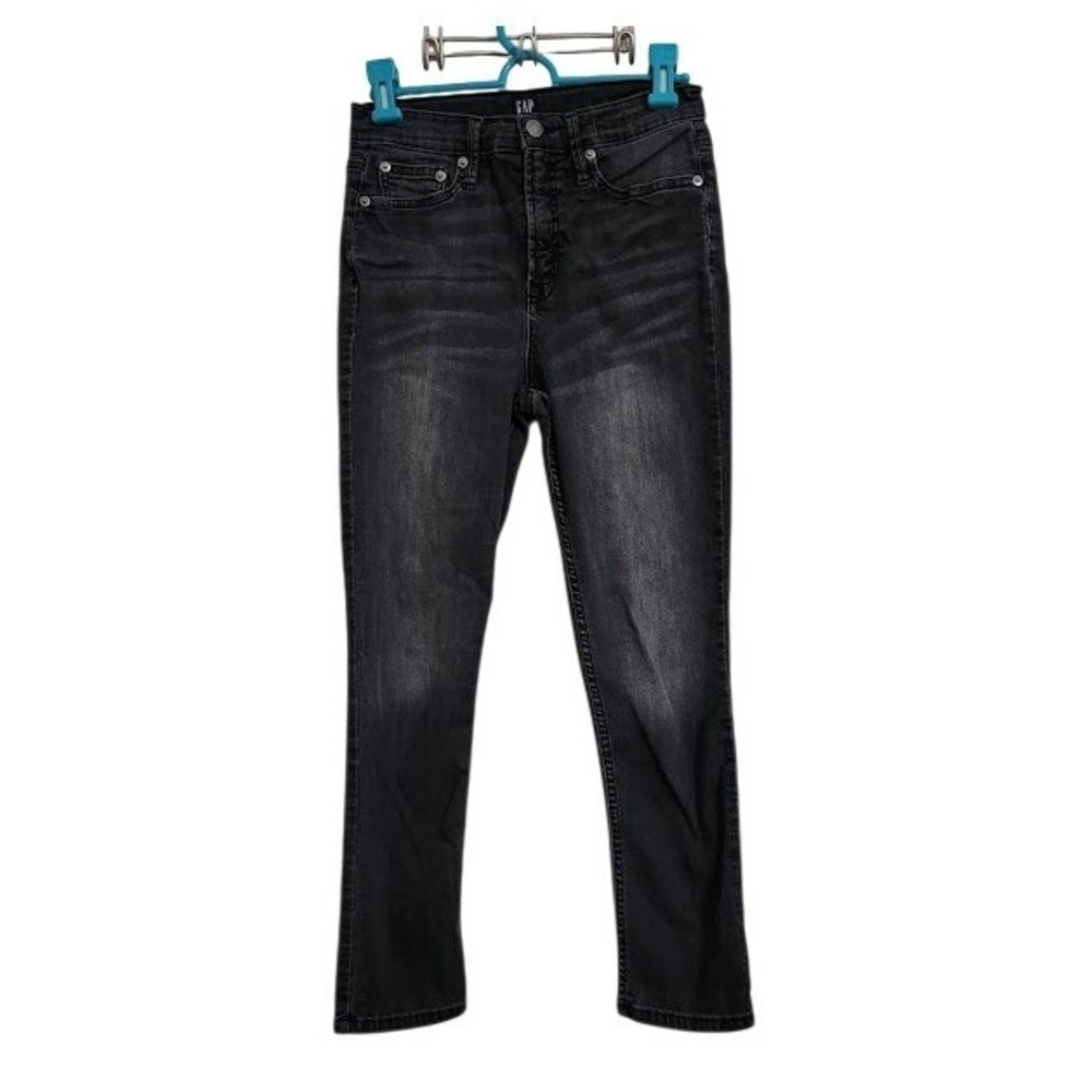Gap True Skinny Jeans Women's 28 Faded Black High Rise Denim Slim Fit G07